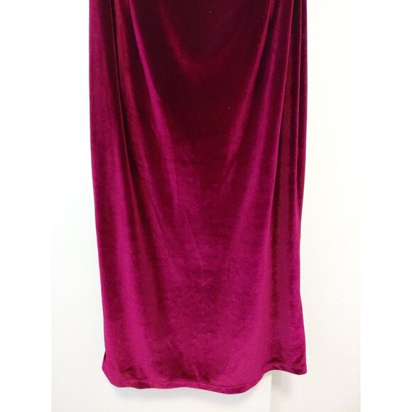 New Rock Steady Velvet Sheath Dress Midi Sleeveless Burgundy 3X - Picture 4 of 10